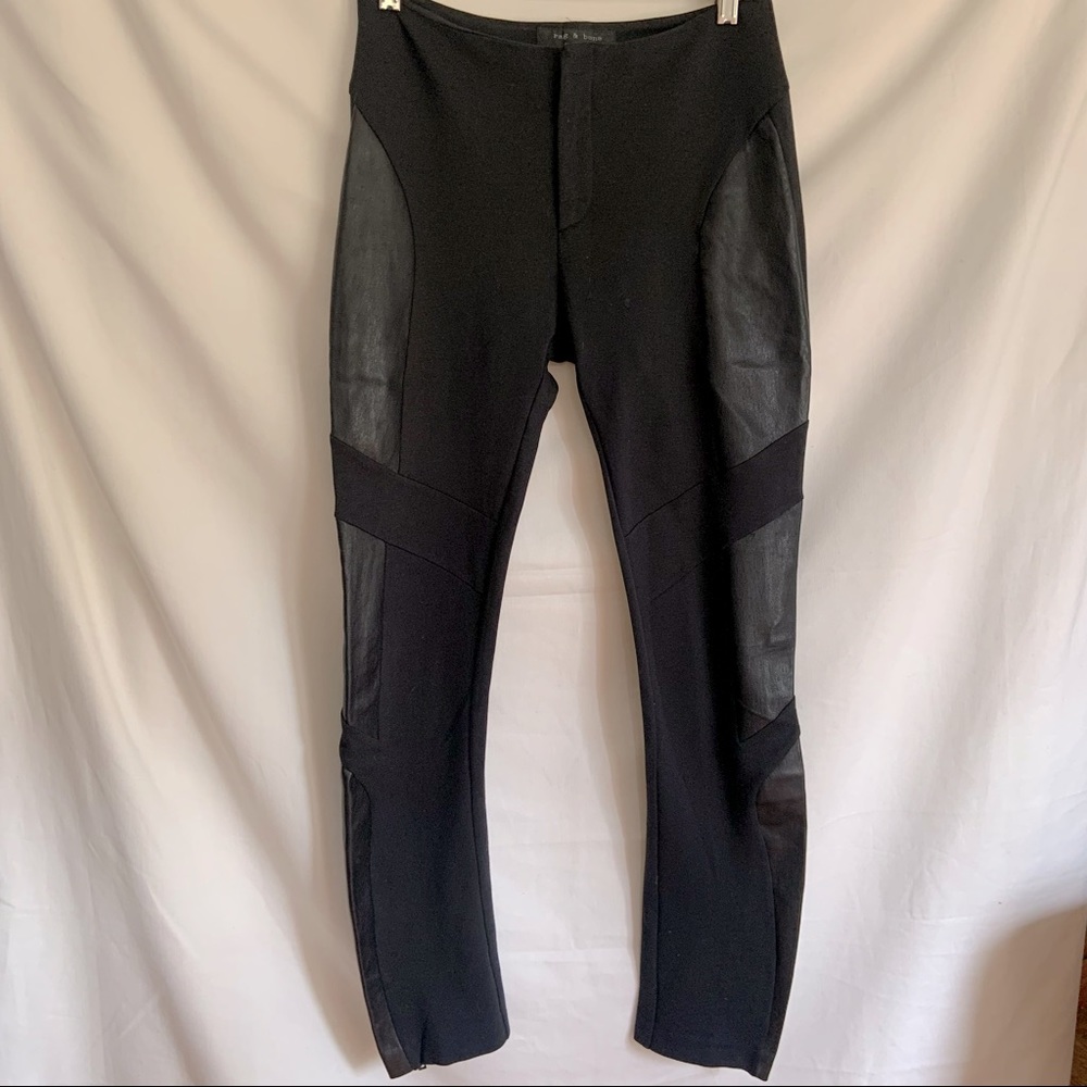 Rag & Bone leather panelled leggings